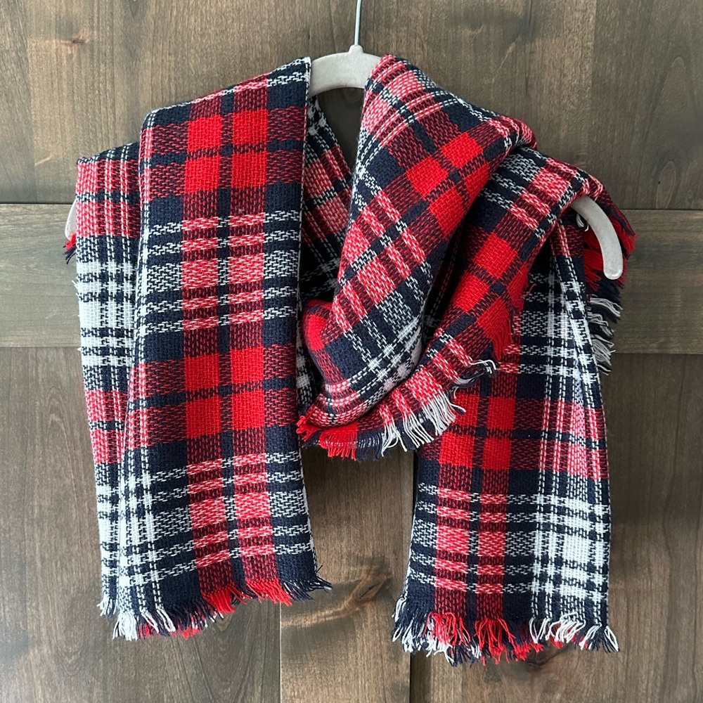Plaid Acrylic Blanket Scarf
